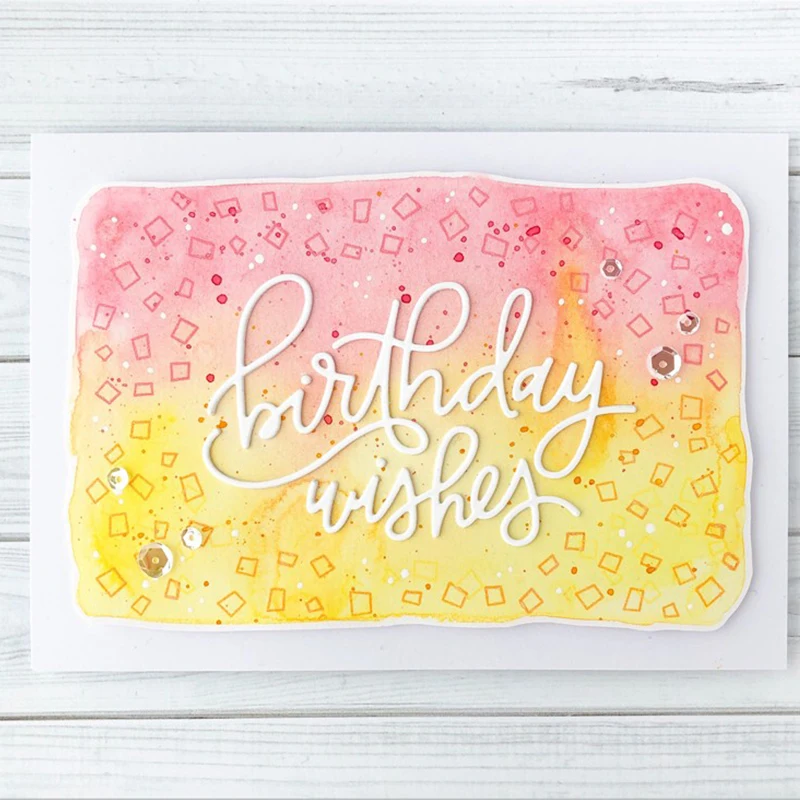 

Birthday Wishes Phrase Metal Cutting Dies for DIY Scrapbooking Photo Album Embossing Paper Cards Making Crafts Supplies 2019 New