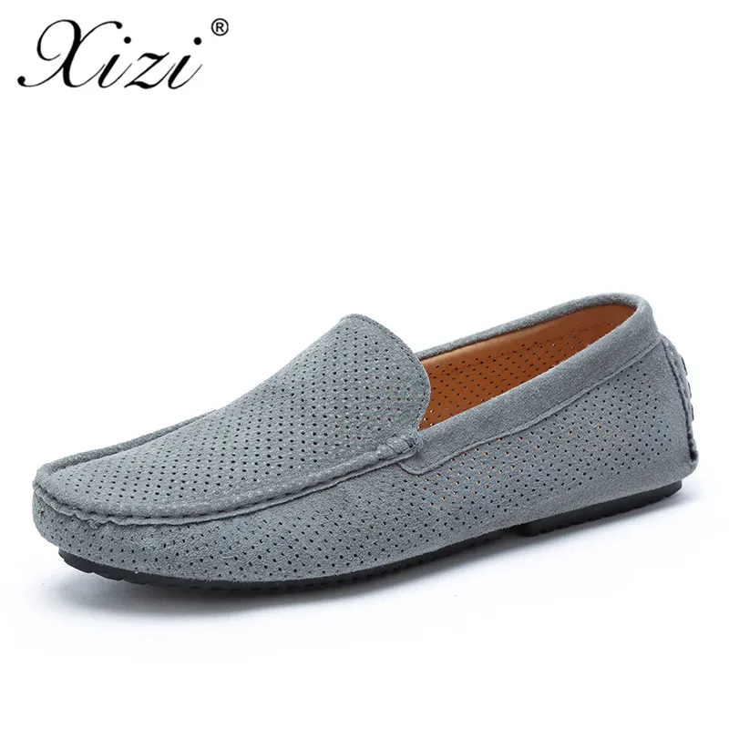 

XIZI Superstar Men Genuine Suede Leather Loafers Shoes Casual Italian Luxury Brand Shoe Men Hollow Breathable krasovki Boat Shoe