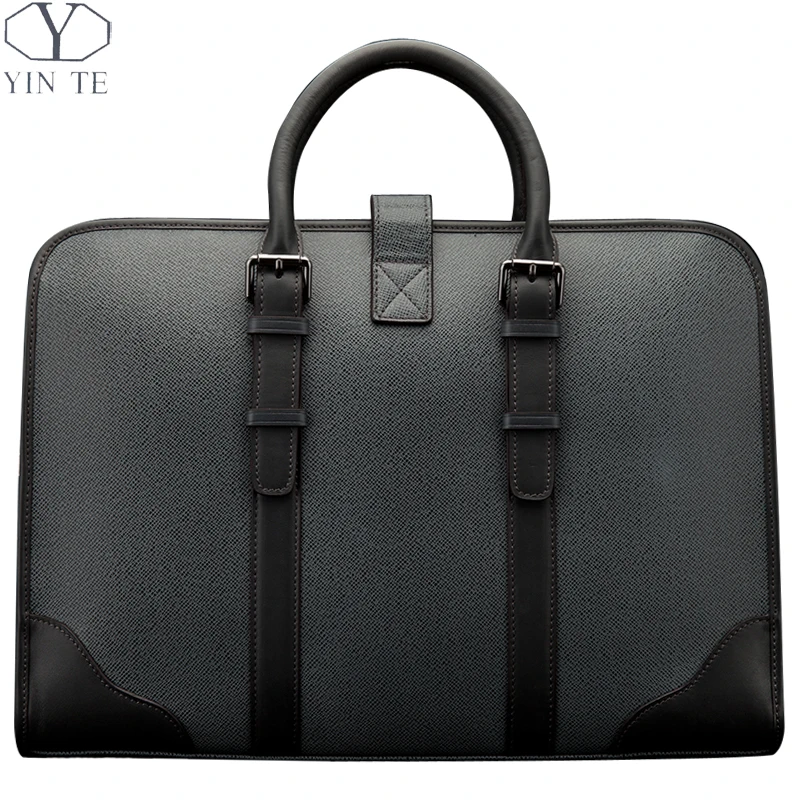 YINTE Men's Briefcase Leather Men Business Handbag Solid Zipper Bag Fashion Laptop Briefcase Office Messenger Lawyer Bag T8248-3 Wholesale Luggage & Bags