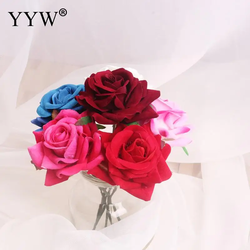 1pc New Colorful Roses Artificial Rose Flowers Bride Bouquet For Home Wedding Decoration Diy Flores Fake Flowers Party Supplies