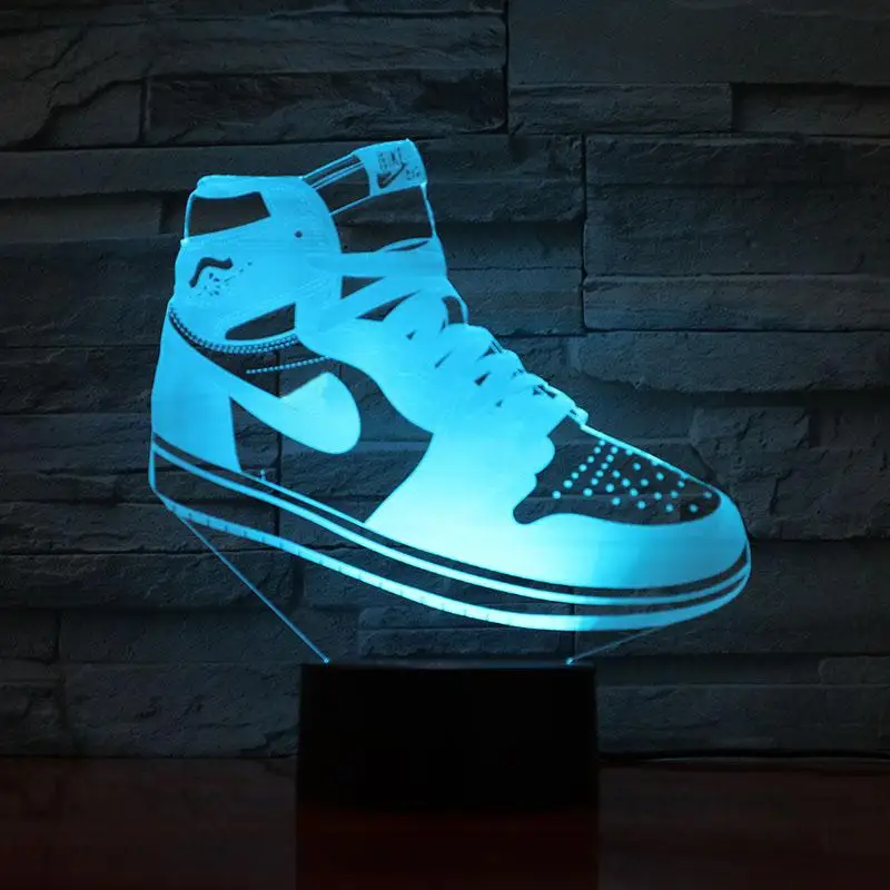 Баскетбольная обувь Jordan Мужская Ночная светодиодная 3D иллюзия Декор RGB Мальчики Дети Детские подарки настольная лампа прикроватная Air Jordan 6 кроссовки - Испускаемый цвет: aj 1