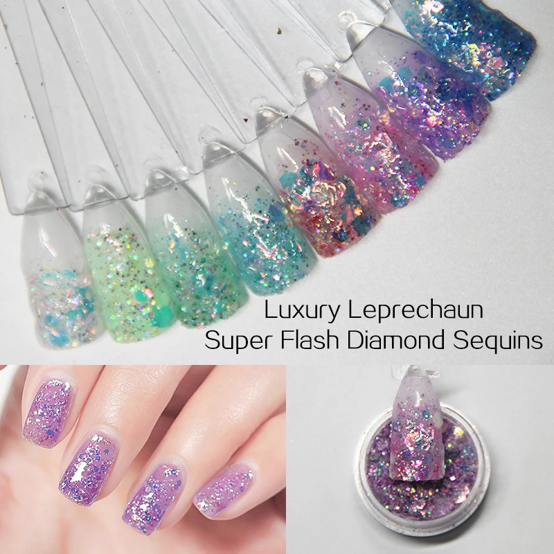 

Docaty 8 Mix Colors Flakes 2019 New Styles Nail Glitter Design Nail Art Fashion DIY for Nails Sticker Shiny Shining Decorations