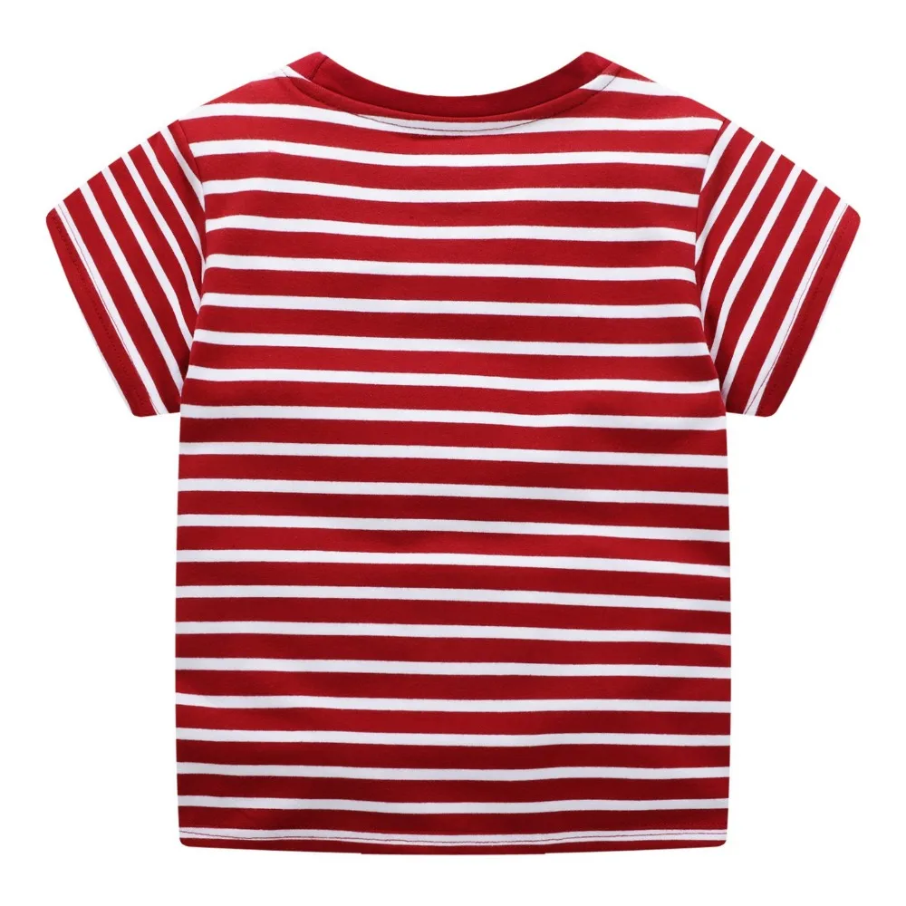 New Brand Summer 2-7 year baby Kids boys Girls cartoon Stripe Parrot Pirate Short O-neck Quality Cotton t-shirts Tops shirt