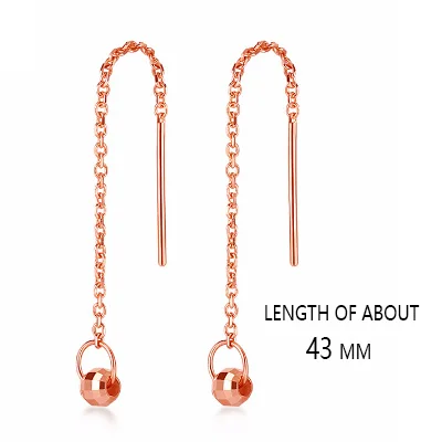 18k Pure Gold Drop Earring Trendy Exquisite Beautiful Elegant Classic Girl Miss Gift Wear 2020 New Women Party Good Fine Buauty 