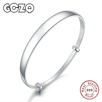 

GCZQ Authentic 100% 999 Sterling Silver Classical Silver S Pave Vintage Snake Chain Bangle & Bracelet Luxury Jewelry