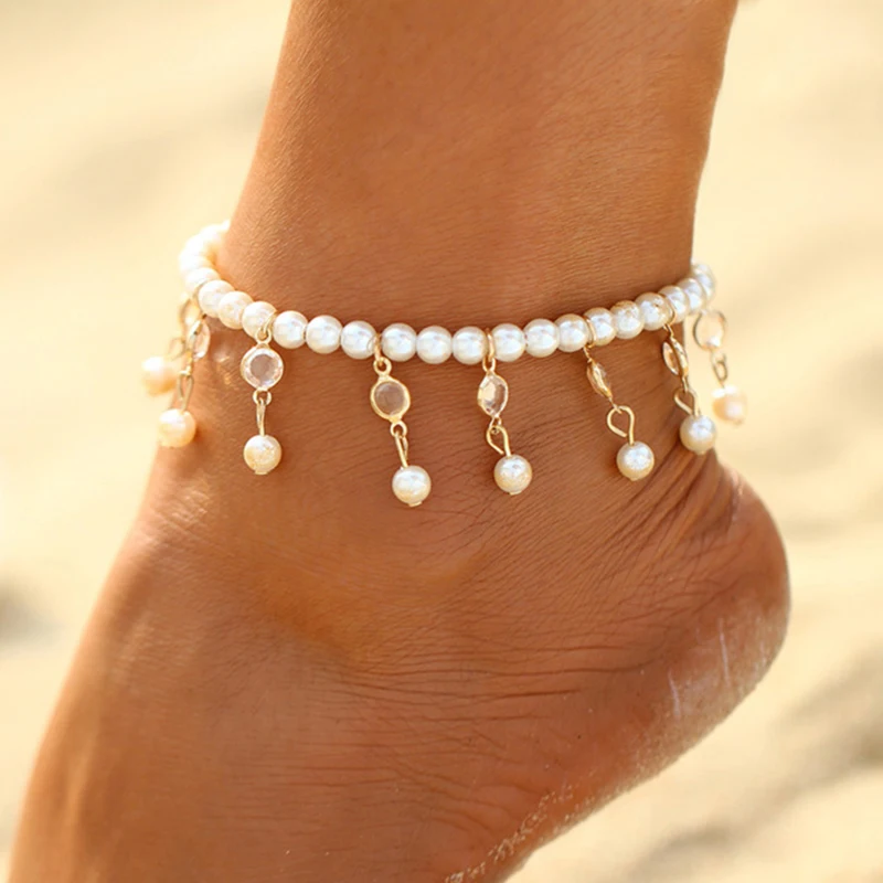 Summer New Arrival Hot Bead Bracelet On The Leg Imitation Pearl Fashion