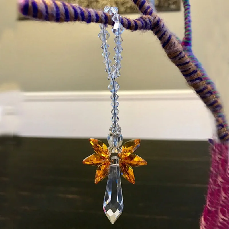 1PCS Crystal Suncatcher Hanging Angel Crystal Prisms Sun Catchers Pendant Healing Ornament Decor Gift For Home Decoration