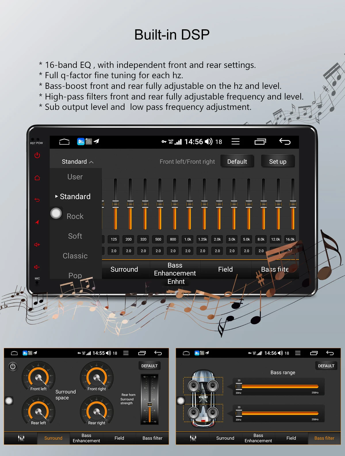 Clearance 10.1" 2Din Android 8.1 Car Stereo Radio Audio Player Tape Recorder GPS Navi DSP SPDIF Subwoofer 4G SIM Card WIFI Zlink DVR OBD 10