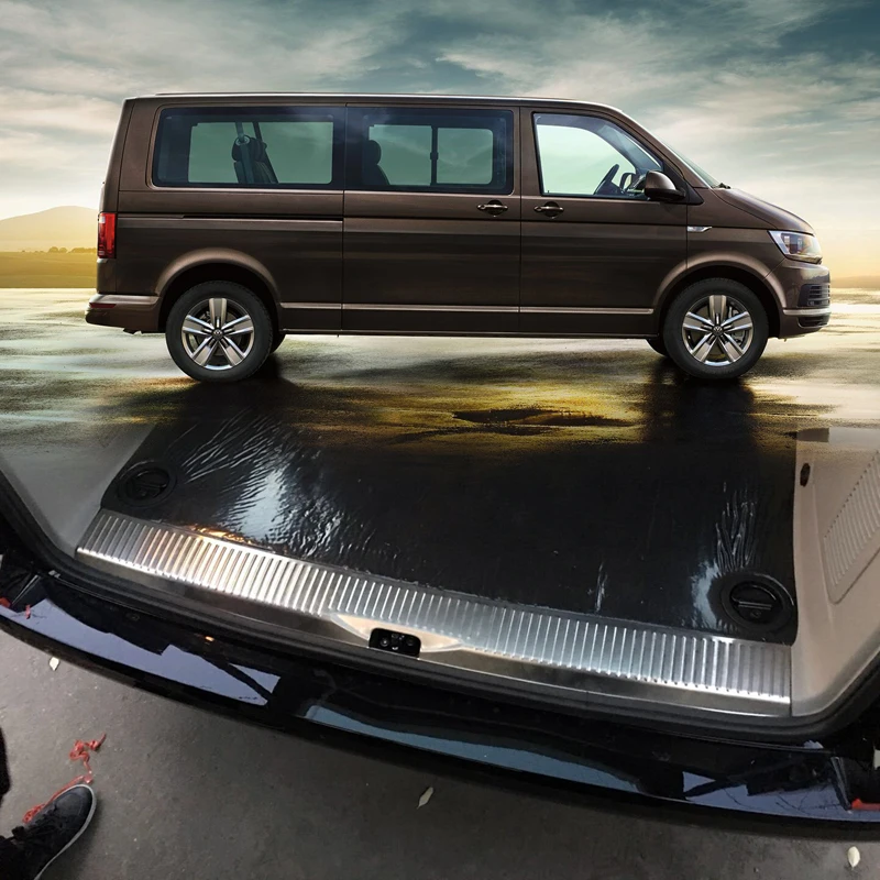 

For Volkswagen Transporter (T6) Caravelle 2017-2018 Accessories Stainless Inner or outer Rear Guard Bumper Protector Cover 1PCS