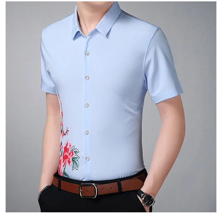 Мужская рубашка Летняя стильная модная деловая пляжная Мужская гавайская рубашка Повседневная рубашка с короткими рукавами AsianLarge Размер