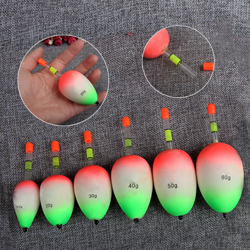 

New 5pcs/set EVA Luminous Floating Floats Sea Rock Fishing Striking Hard Tail Belly Floats 10/20/30/40/50/60G Shop -Hot