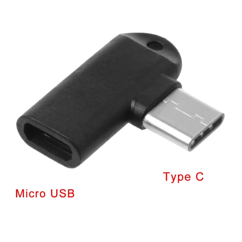 1 шт. 90 градусов Тип C штекер Micro USB Женский адаптер для синхронизации данных и зарядки