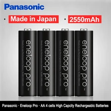 Panasonic Eneloop 2550 мАч батареи 4 шт./лот 1,2 в Ni-MH камера Фонарик xbox игрушка AA предварительно Заряженная аккумуляторная батарея