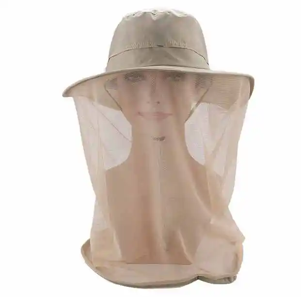 Круто! Для женщин Для мужчин ведро Кепки сетки крышка Anti Mosquito насекомыми быстросохнущая дышащая шляпа Открытый Рыбалка защитные аксессуары - Цвет: cream color