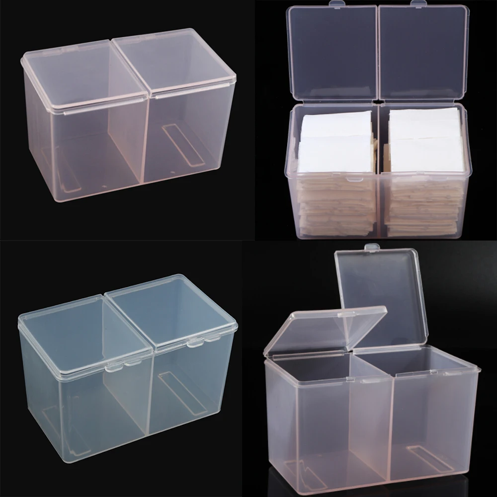 Японский стиль прозрачный дизайн ногтей коробка с отсеками Органайзер контейнер Гель-лак для чистки ватный тампон коробка для хранения