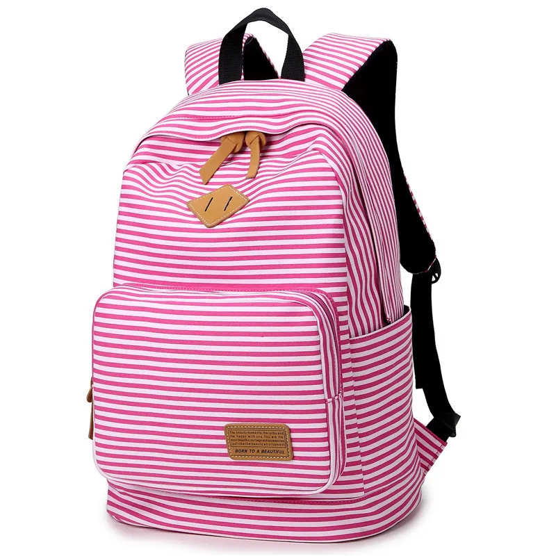 

Preppy Bagpack Female Striped Printing Backpack Women Computer Back Pack Lady School Bags for Teenagers Girls Travel Bag Mochila