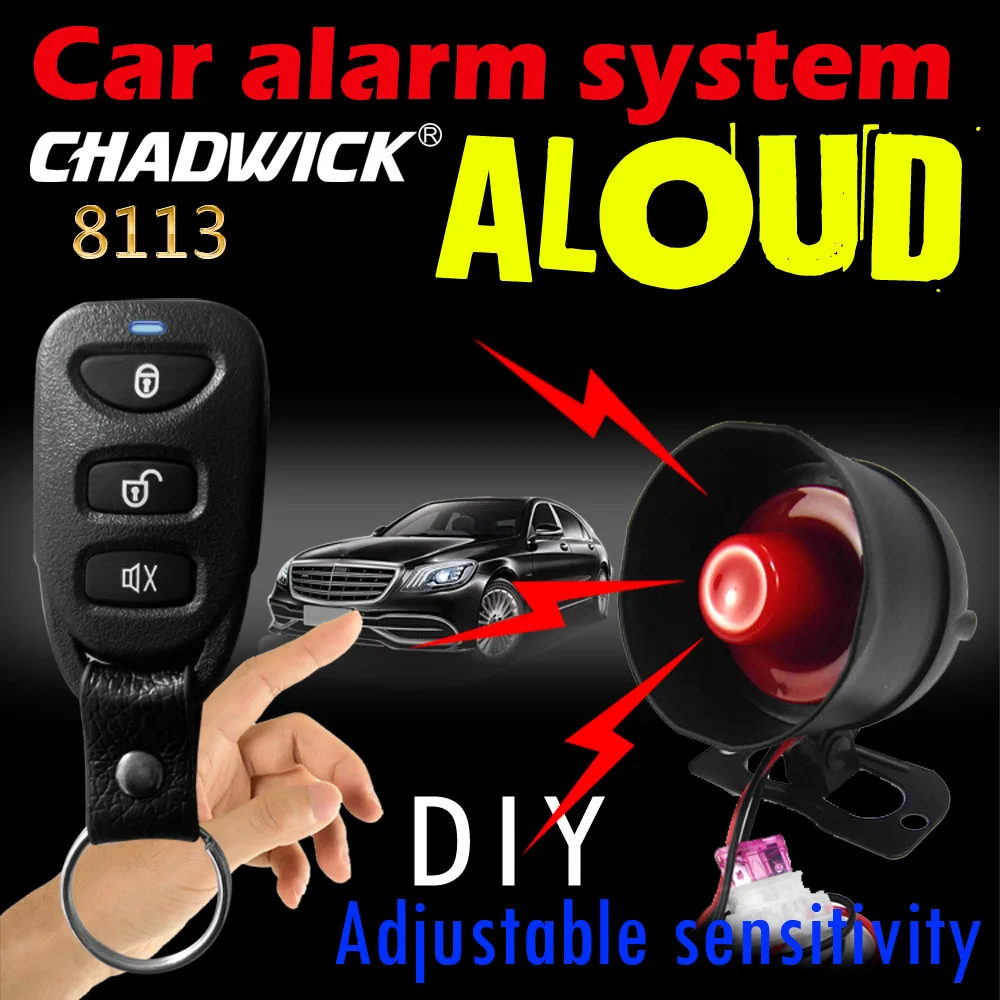 

One way car alarm siren Anti-scratch, scratch remote control new DIY Car accessories Adjustable sensitivity 12V DC CHADWICK 8113