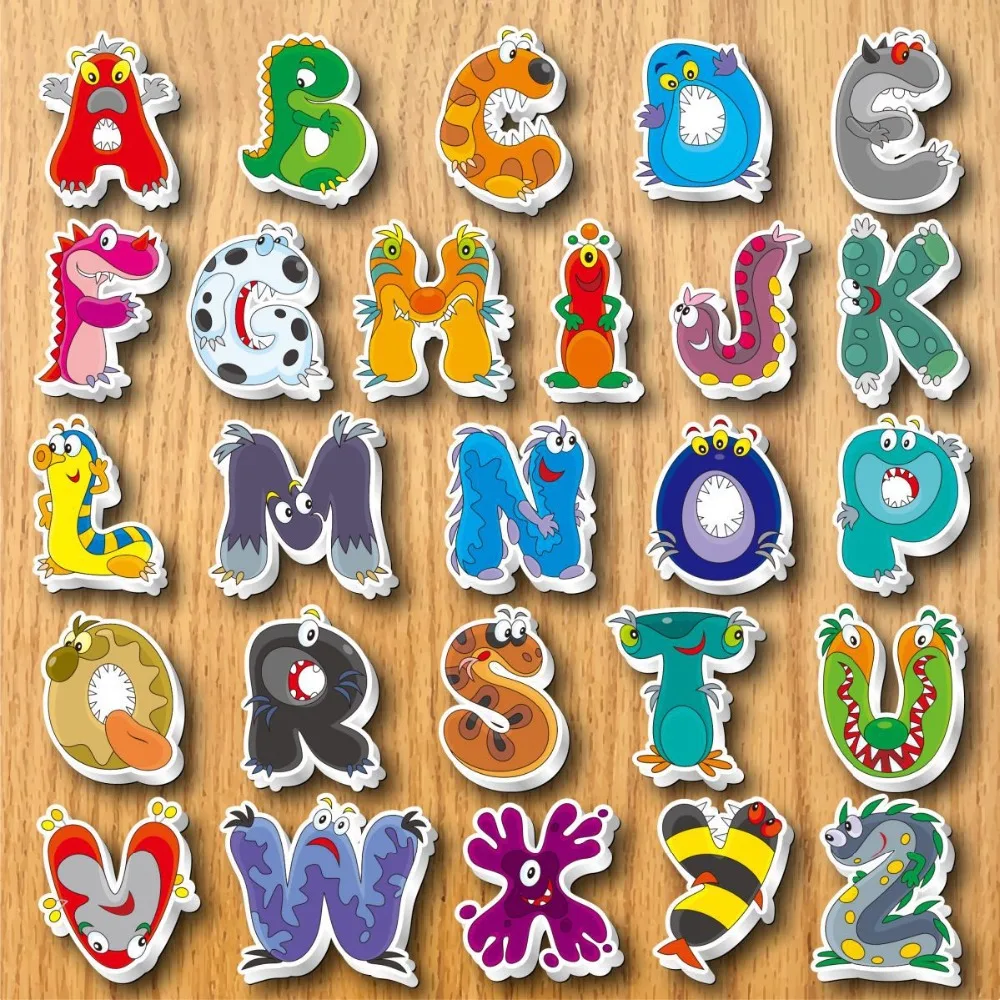 Магнитные буквы в прописном кейсе, строчные цифры для детей, магнитные милые наклейки из мультфильмов, магниты на холодильник, обучающая игрушка