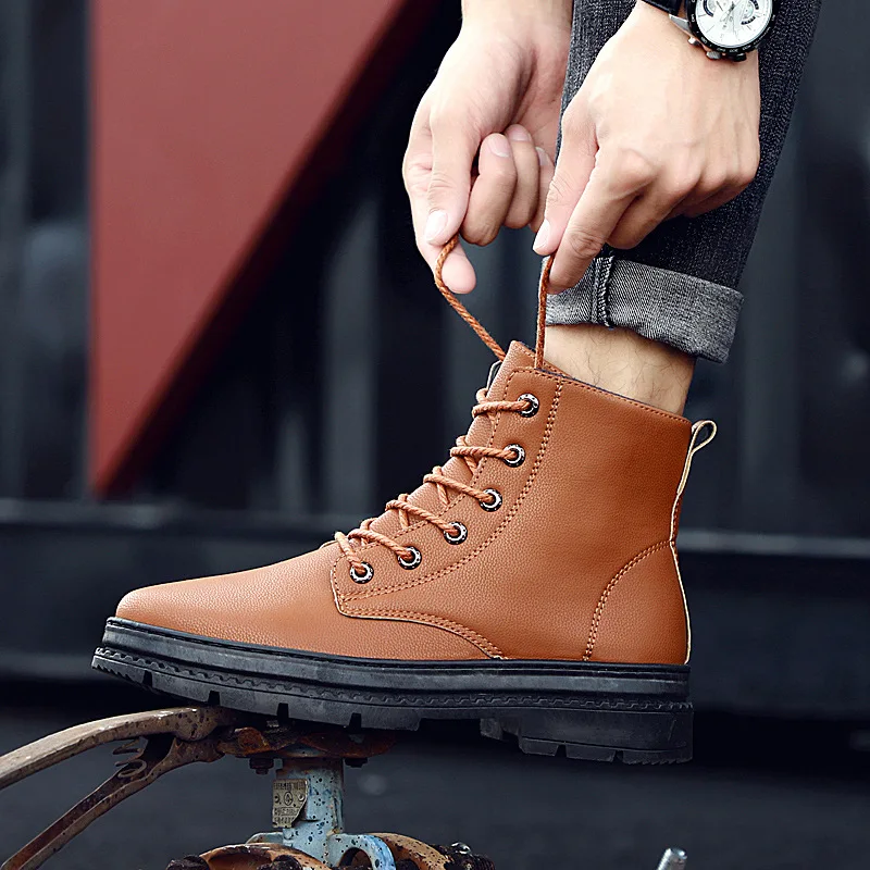 Chaussures Rond Martin Couture Lacets Air Printemps marron Bout Décontracté Plein De En Travail Rétro À Mode Moto Solide Homme Noir Autumm Pour Bottes Cheville bleu wRqPnFaHx6