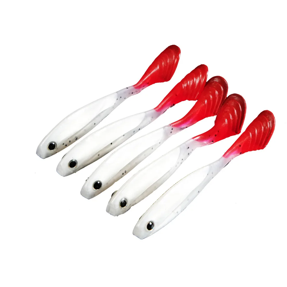 10PCS SF Soft Plastic Worm Paddle Tail Fishing Swimbait Bass Trout Shad Bait Lurelure baitlure