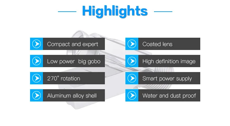 7LED Custom lmage Gobo Logo projector 15W 25W 45W Shop Mall advertising image projections lamp light Static Restaurat