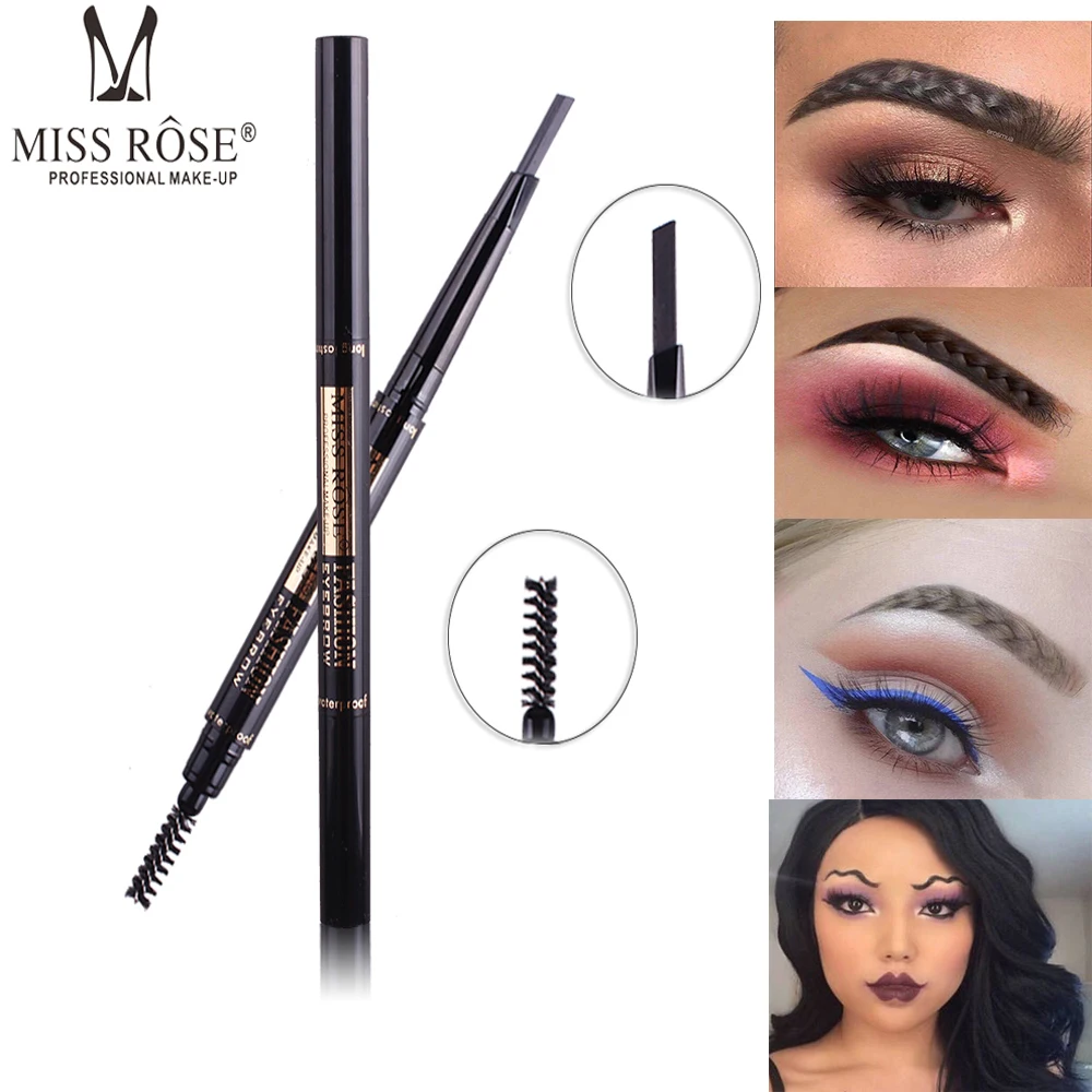 Miss Rose Brand Eye Makeup 2 in 1 Automatic Eyebrow Pencil With Brush