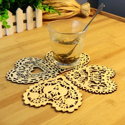 

Creative kitchen multi-function heat insulation cup mat table mat bowls mat wood pad 10*10cm free shipping
