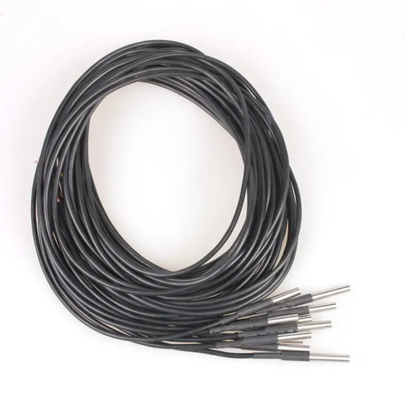10Pcs 1 Meter Waterproof Temperature Sensor Probe, Stainless Steel 10K