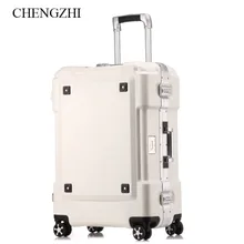CHENGZHI2" 24" 2" дюймов Алюминий рама spinner творческий путешествия чемодан для багажа на колесиках на колесах