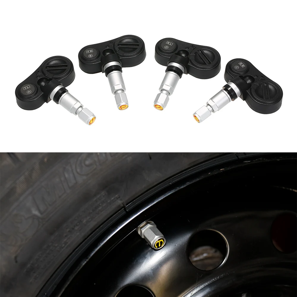 KKmoon TPMS Wireless Real-time Tire Pressure Monitoring System Solar Energy with Clear LCD Display 4 Internal Sensors Alarm