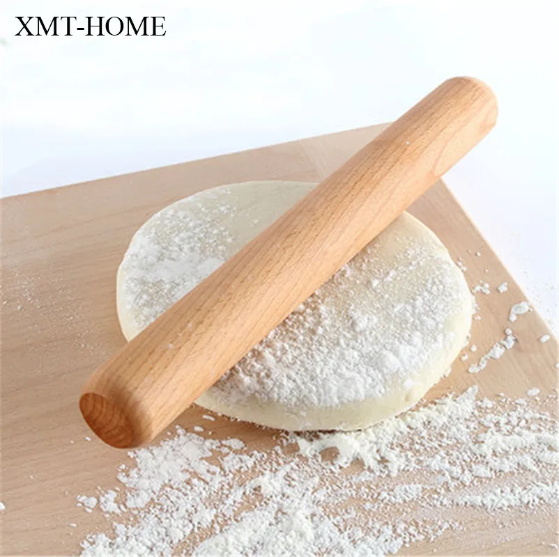 

XMT-HOME solid wood rolling pin baking tool dumplings dough roller natural healthy Germany beech rolling pin 1pc