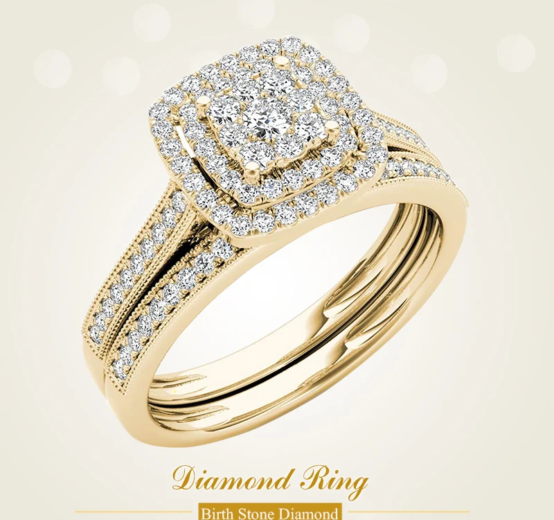 Szjinao 925 пробы наборы серебряных колец Роскошные ювелирные изделия для помолвки Лаборатория алмаз желтое золото цвет кольца для женщин подарок для свадьбы