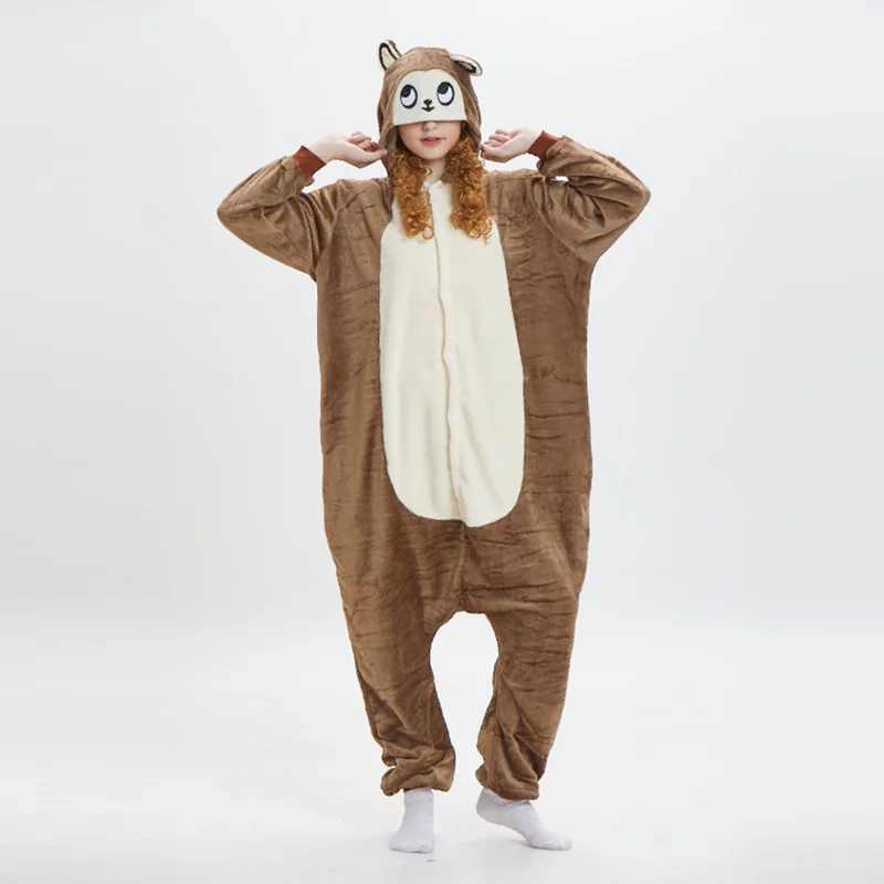 

Winter flannel animal onesie pyjama stitch adult cosplay monkey one-piece pajamas Cartoon men women cartoon Onepiece pajamas
