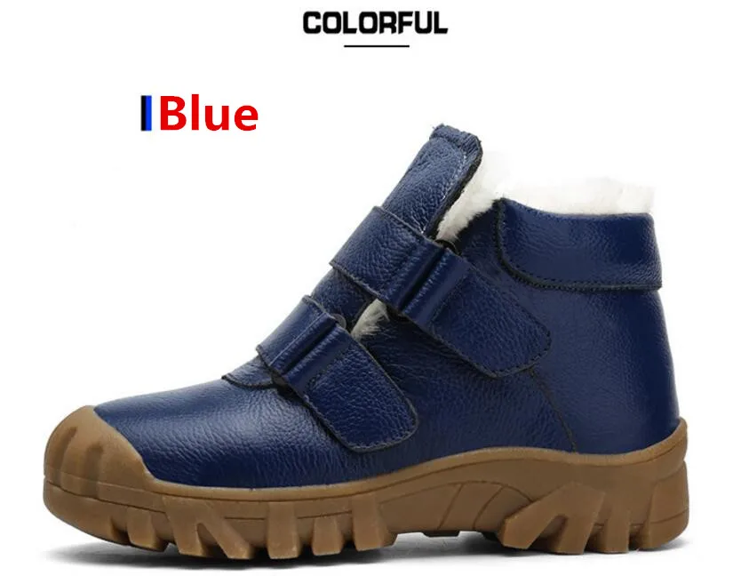 kids genuine leather snow boots-11