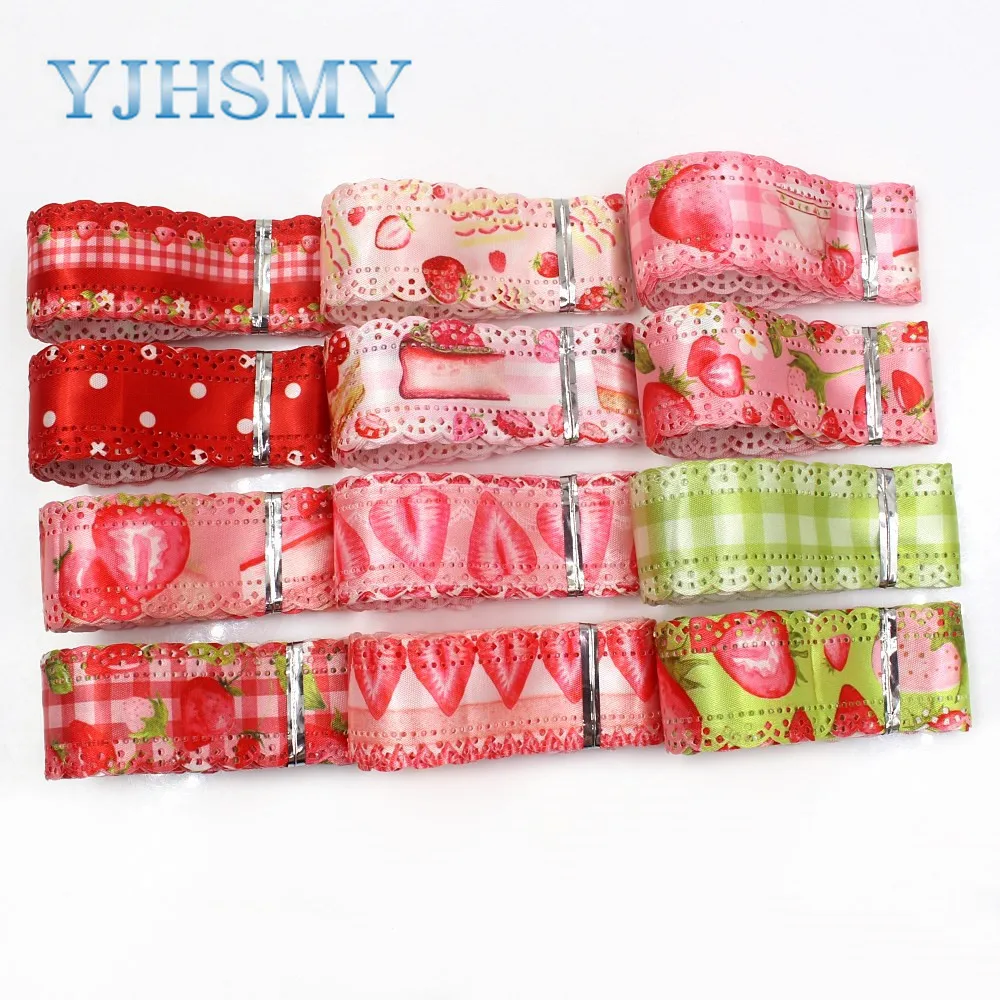 

YJHSMY I-19414-1005,5yards,hot sale 30mm hollow Flowers solid satin ribbons,tape crafts bow cap accessories and decorations.