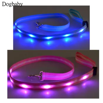 

N11 120cm Nylon Pet Cat Dog LED Leash Night Safety Glow Leash Flashing Lighting Up Dog Drawing Leash for Yorki LED Pet Supplies