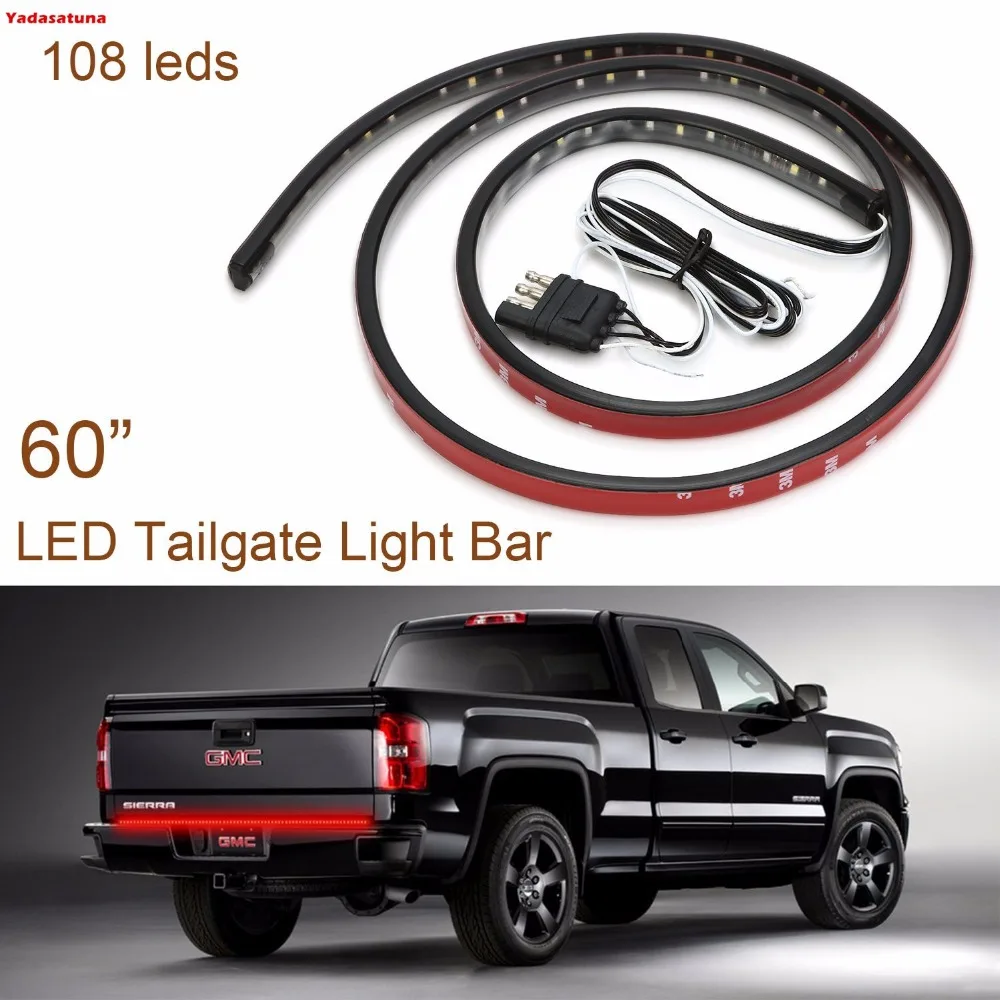 

60" Red/white LED Tailgate Light Bar Backup Reverse Brake/Tail Turn Signal Light for Pickup Ford F-150 GMC Chevy Dodge SUV VAN
