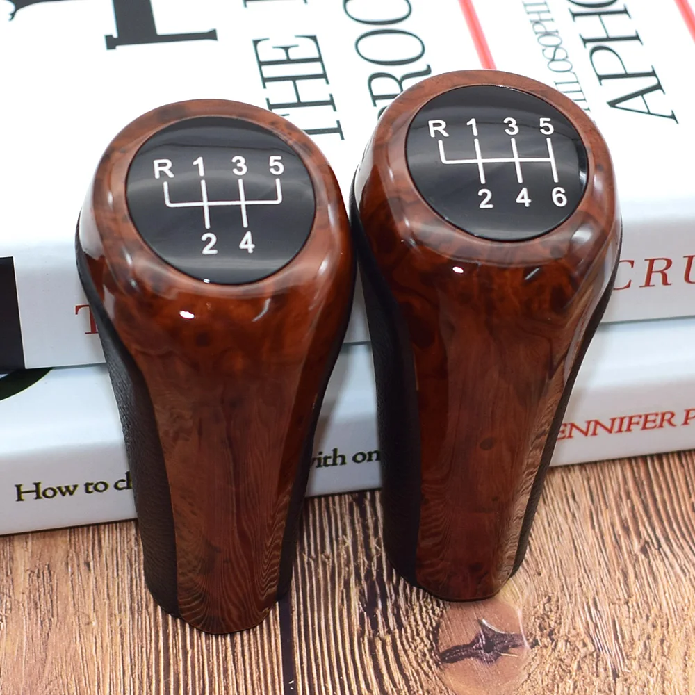 Elegant BURL WOOD Effect Glassy Manual Gear Shift Knob 5 6 ...