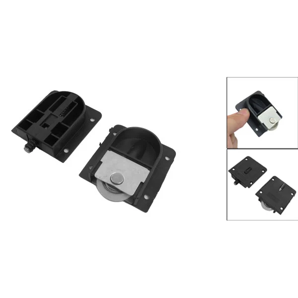 

New 3.5mm/ 0.14" Wardrobe Black Plastic Plate 25mm Dia Wheel Sliding Door Roller