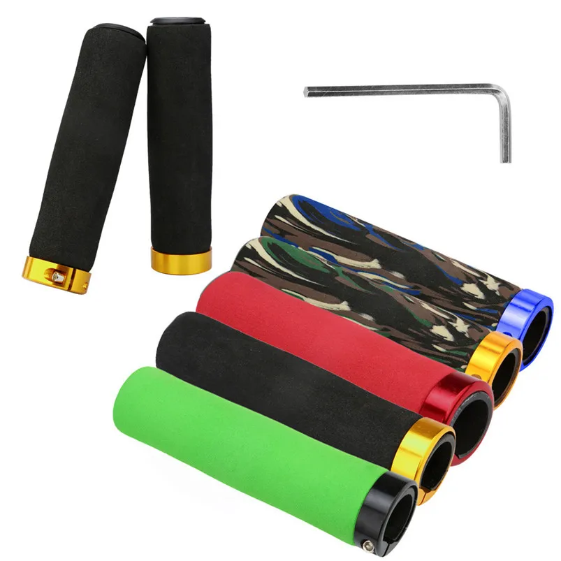 

2018 NEW Bicycle Grips Double Lock On Locking MTB Mountain Bike Cycle Bicycle Handle Bar Grips Bicycle Accessories #4O10