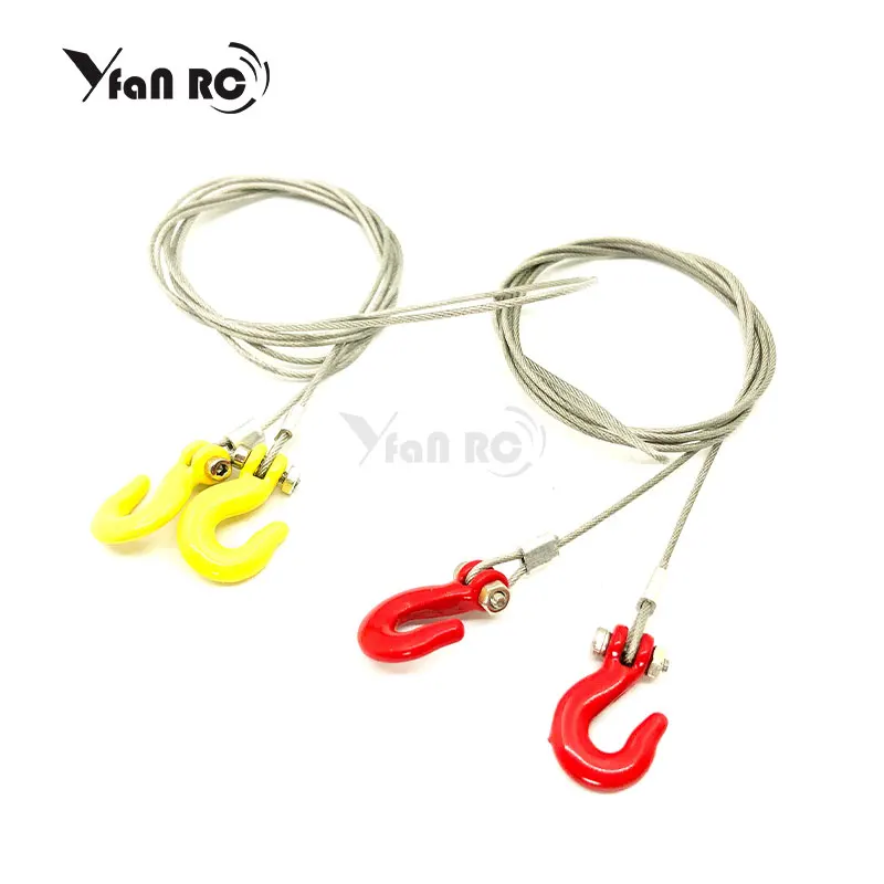 

2 Set Accessories Metal Tow Hook Chain Decoration for 1/8 1/10 RC Car TRX-4 Axial SCX10 90046 Wraith RC4WD D90 TF2 F5A