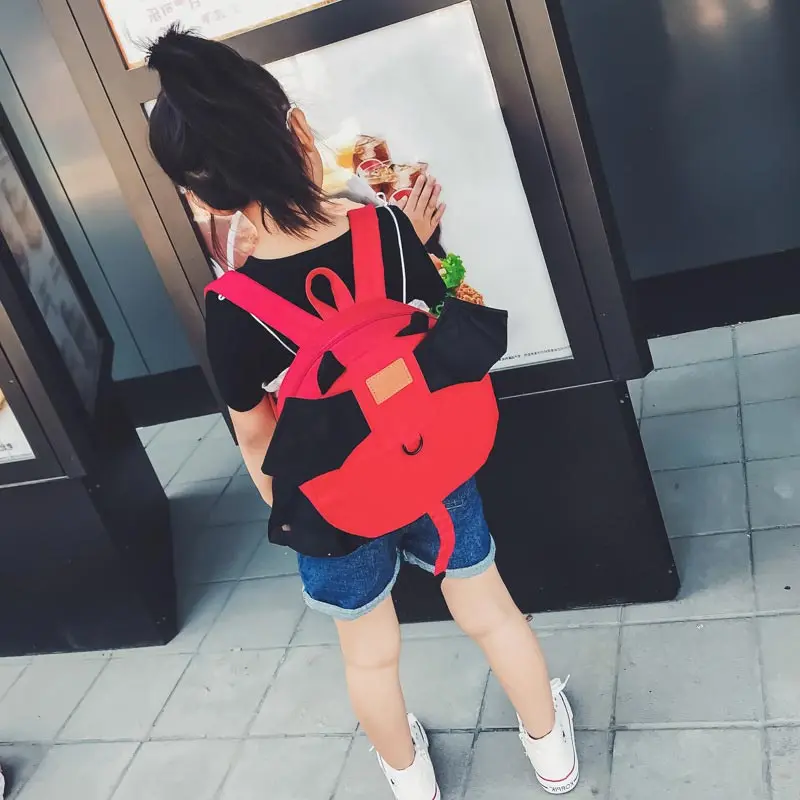 Модная детская рюкзак холст милые крыло украшения анти потерял сумка для