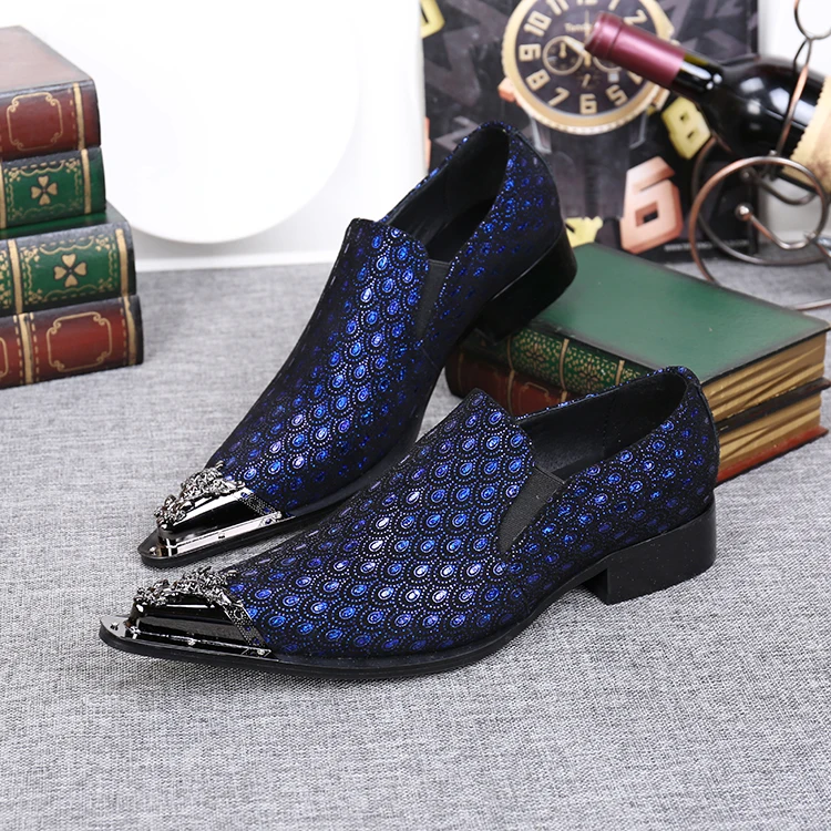 Dos Mocassins Formal Para Couro Mens Genuíno Prata Oxford Luxo Casuais Homens b Sapatos A De Azul qgwnXTf