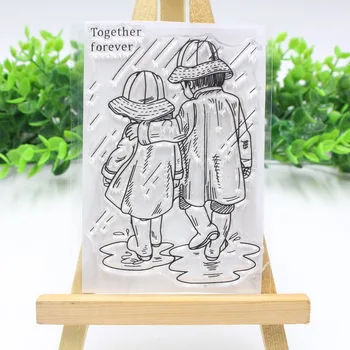 

Rainy couple back view Transparent Clear Silicone Stamp/Seal for DIY scrapbooking/photo album Decorative clear stamp sheets