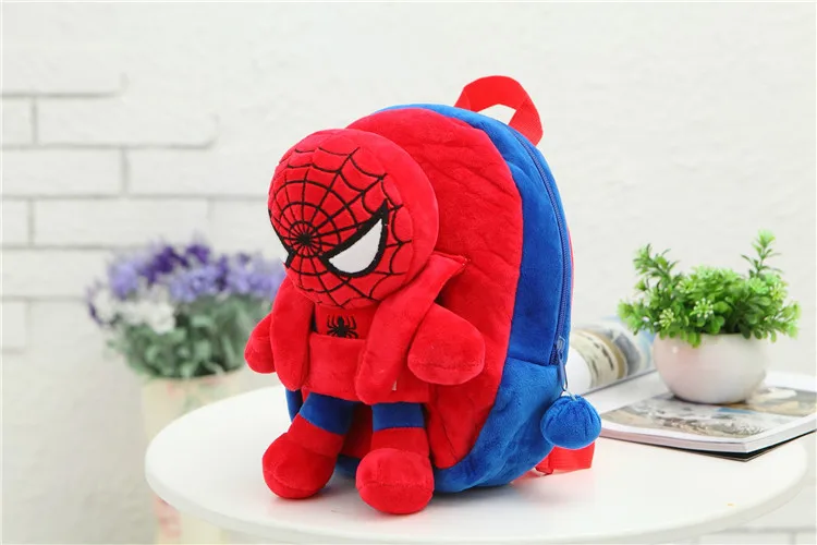 Новинка Ironman Superman Spiderman Batman кукла плюшевый школьный рюкзак Mochila 3D Мстители плюшевые рюкзаки - Высота: as picture