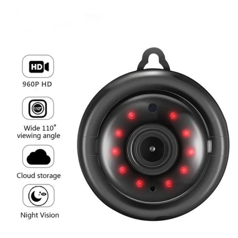 

Mini 960P Wireless Intelligent Camera Security Camera 105 degree Viewing Angle WiFi IR-CUT 10-LED CMOS Night Vision