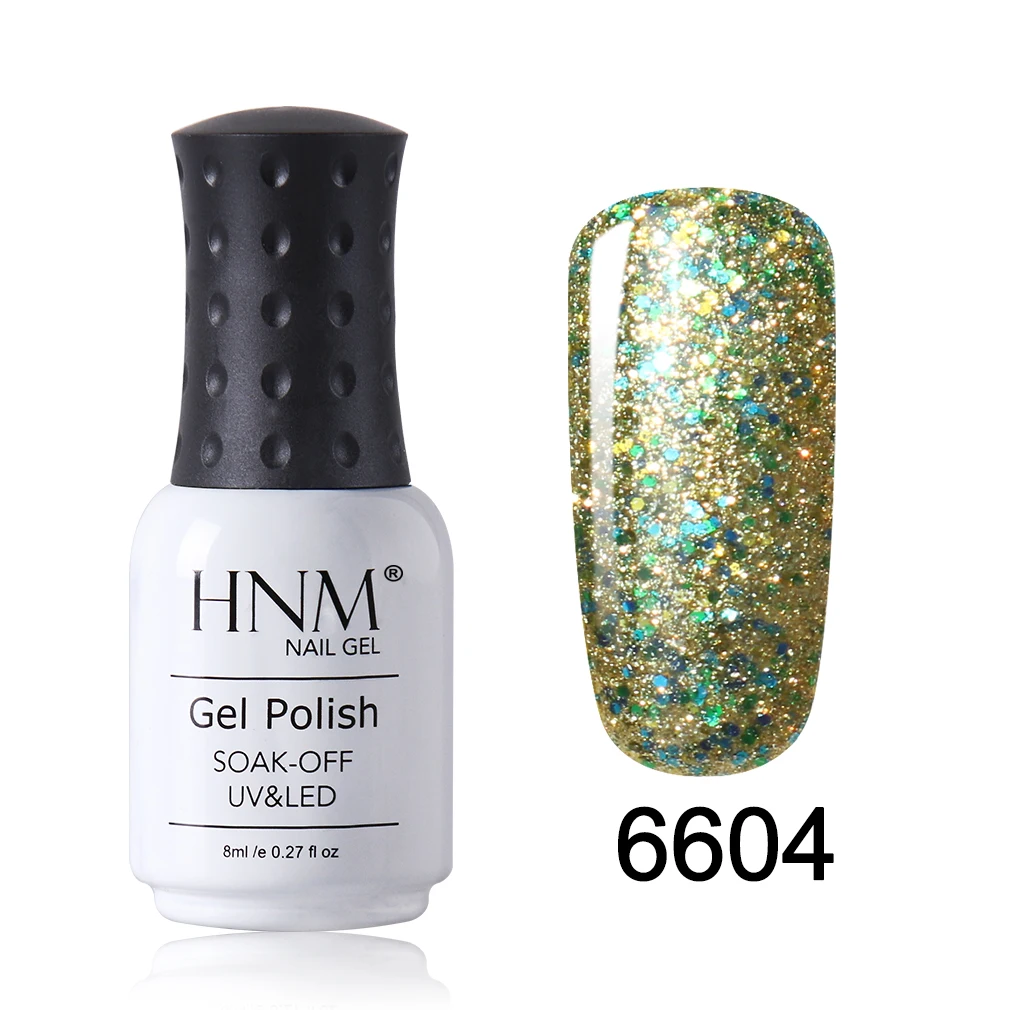 HNM 8 мл Звездный Блестящий Гель-лак для ногтей УФ-смола светодиодный длинный последний гель для ногтей Гибридный Гель-лак мерцающий и сияющий базовый верхний слой - Цвет: FXJ6604