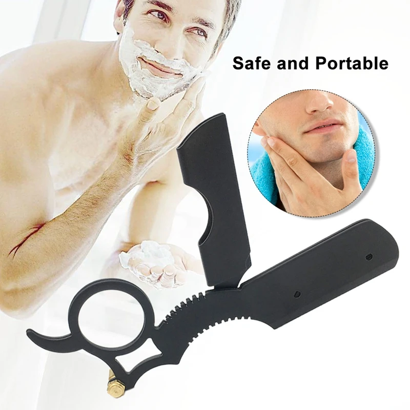 Прямая Парикмахерская стальная бритва складной держатель для ножей для бритья без лезвия мужской инструмент для бритья и удаления волос