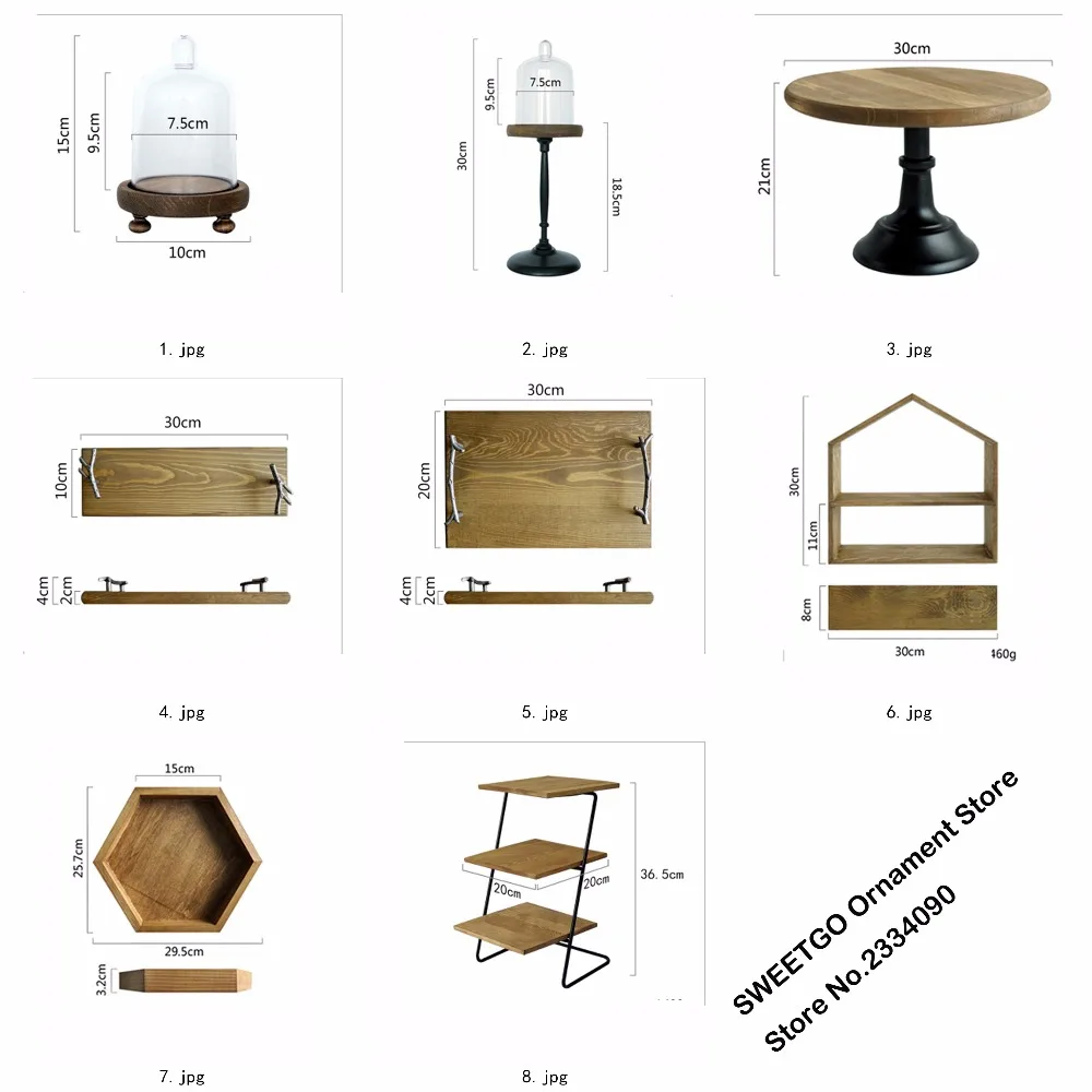 wood cake stand set