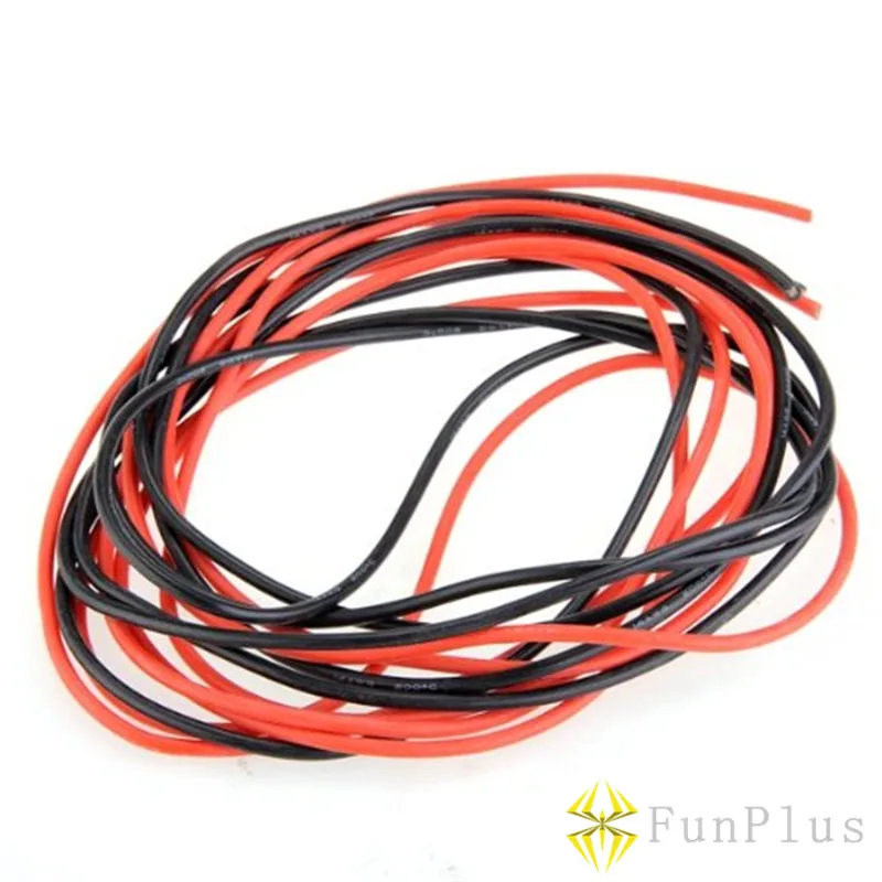 

2 Metres 14 Gauge Black Red Silicone Rubber Wire 2M 14AWG Soft Silicone Cord Flexible Cable High Temperature Resistant RC Line